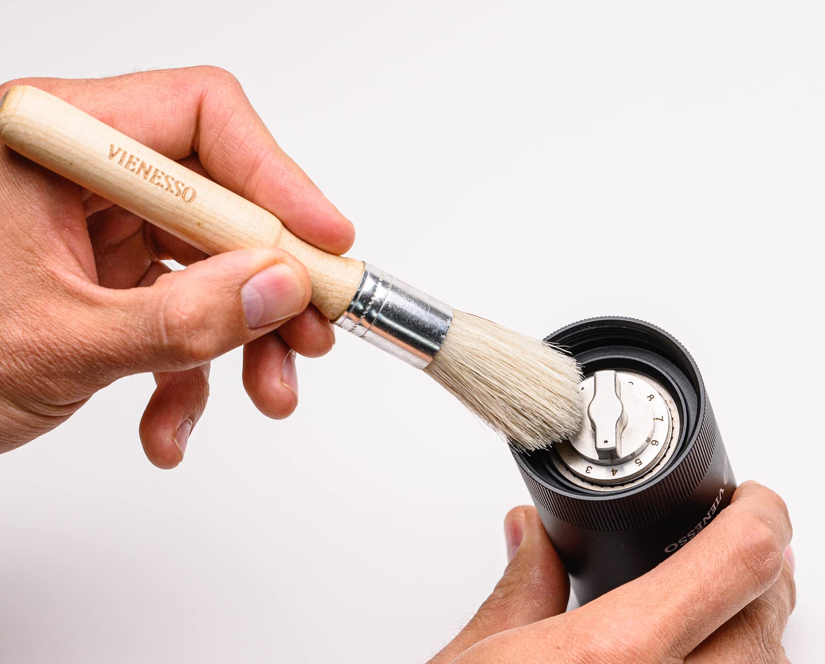 Brosse Nettoyage Vegan Pour Machines à Café - Pinceau Barista Moderne Noir Pour Porte-filtre Et Moulins