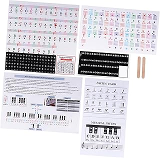 SUPVOX 2 Sets Piano Keyboard Sticker Alphabet Stickers Musical Keyboard Piano Decal Stickers Piano Stickers for Keys Music Note Stickers for Piano Keys 61 Key Piano Stickers Key Stickers