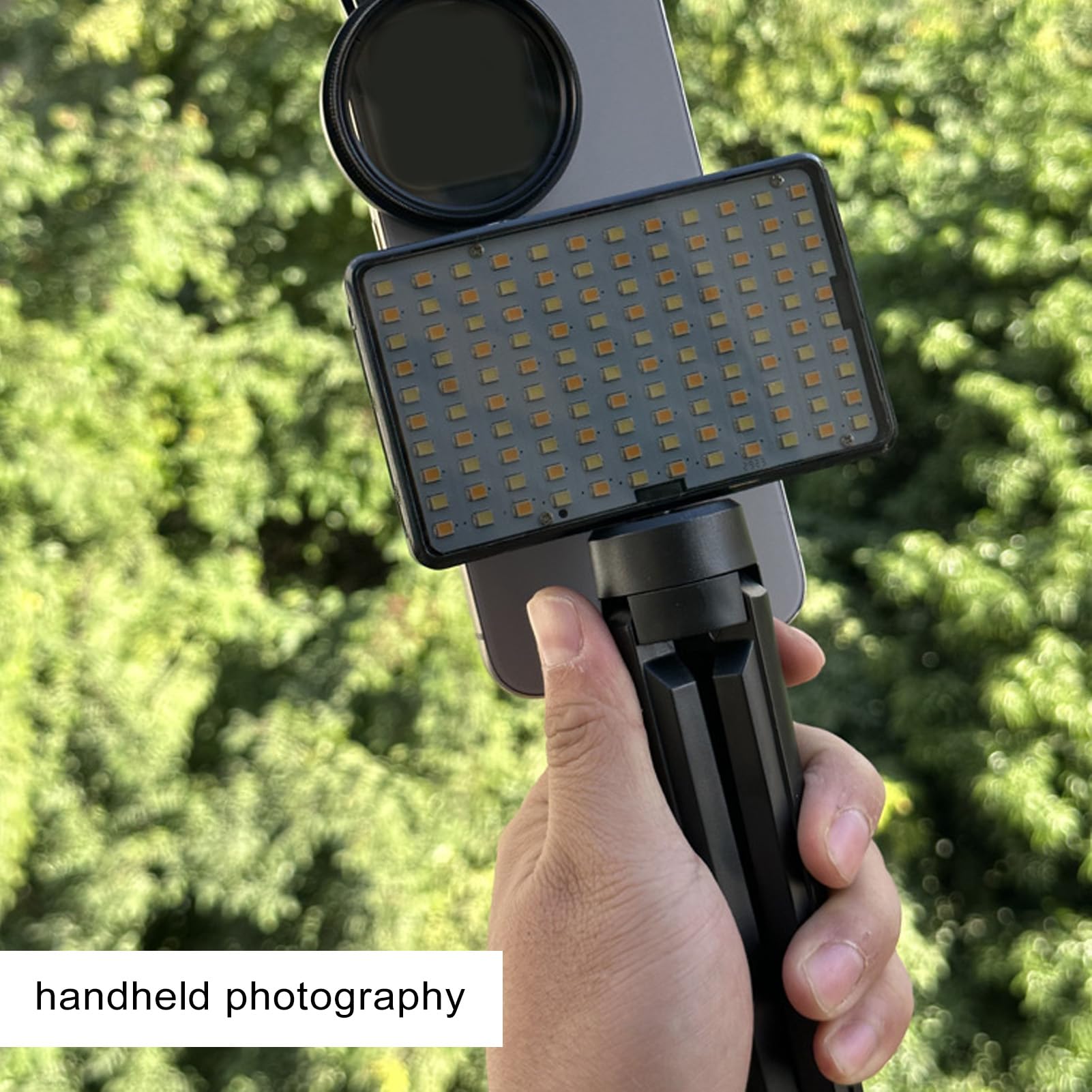 LED Tattoo Photography Video Light, 2500k-9000K CRI 95+ Portable Selfie Light, Téléphone Mobile Polarisé Lumière avec 120 Perles LED et Lentille Filtrante CPL pour Le Tatoueur