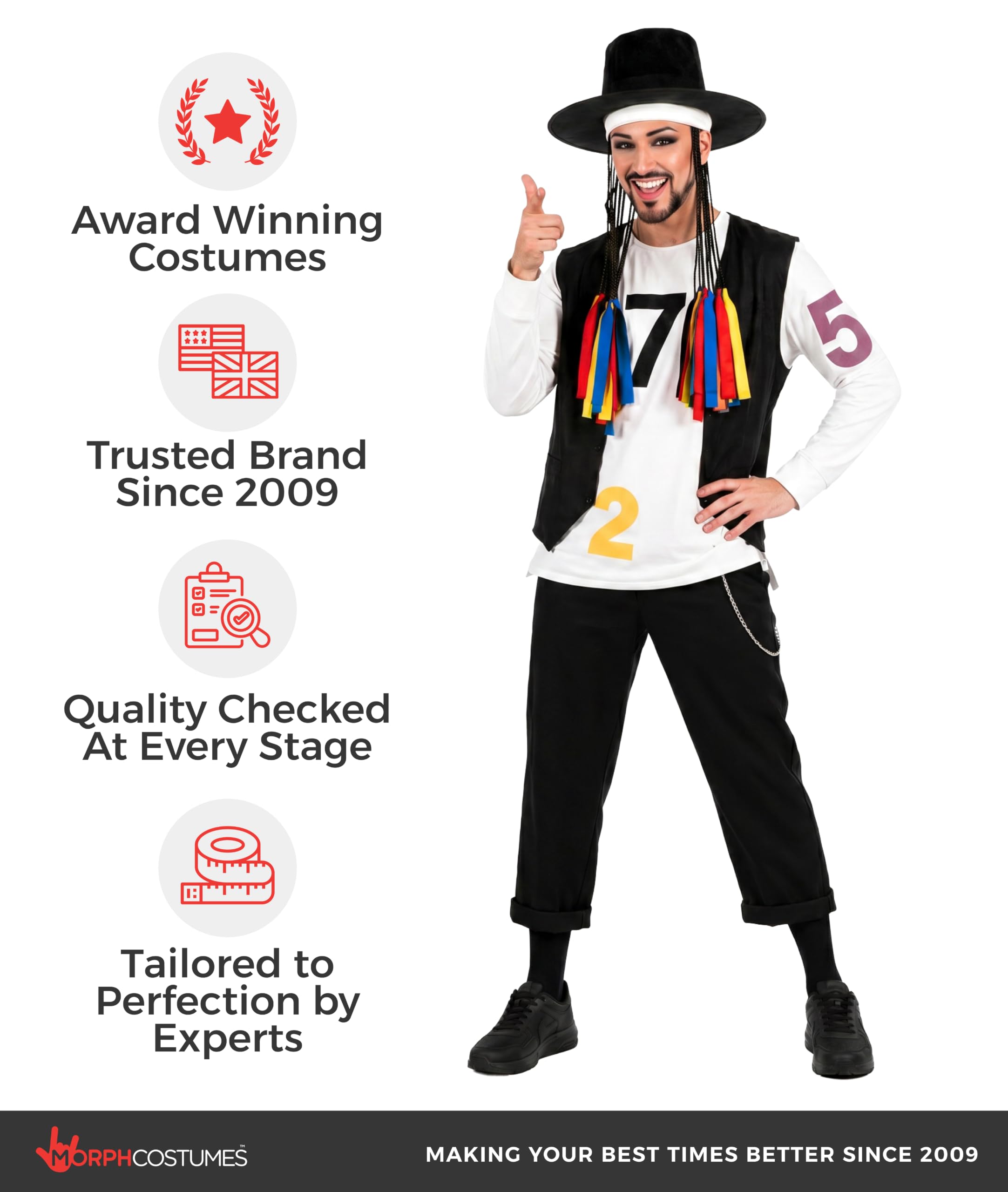 Fun Shack Pop Star Costume Anni 80, Costume Pop Star Anni 80, Costume George Anni 80, Costume Carnevale Uomo Anni 80
