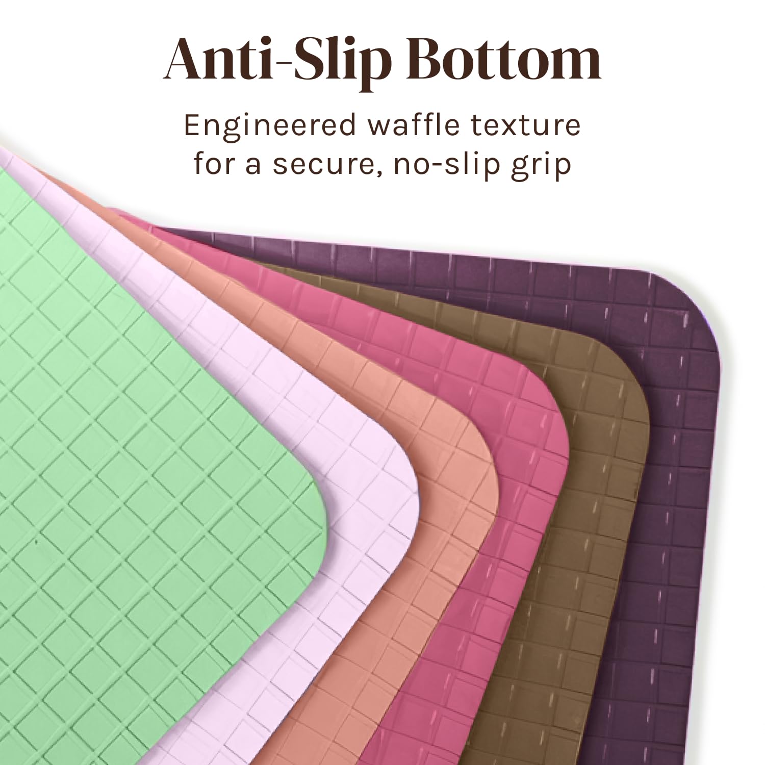 Tappetini da taglio extra spessi in plastica flessibile pastello con icone alimentari e retro waffle EZ-Grip, (set da 6) lavabili in lavastoviglie