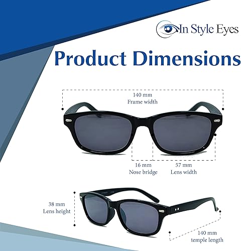 Vista 4 de In Style Eyes Insight Full Reader - Gafas de sol de montura completa, no bifocales con protección UV, lentes no polarizadas