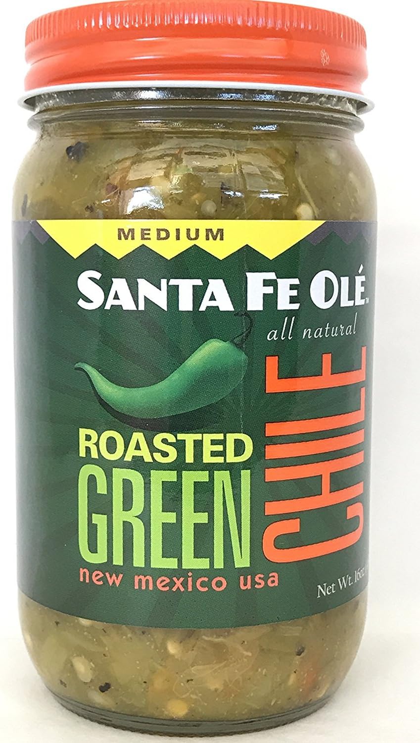 Santa Fe Ole Roasted New Mexico Green Chile Medium, 16oz (Pack of 6)