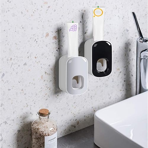 Miniatura 6 de Dispensador de pasta de dientes, exprimidor automático de pasta de dientes para niños y adultos, soporte de pasta de dientes manos libres montado en