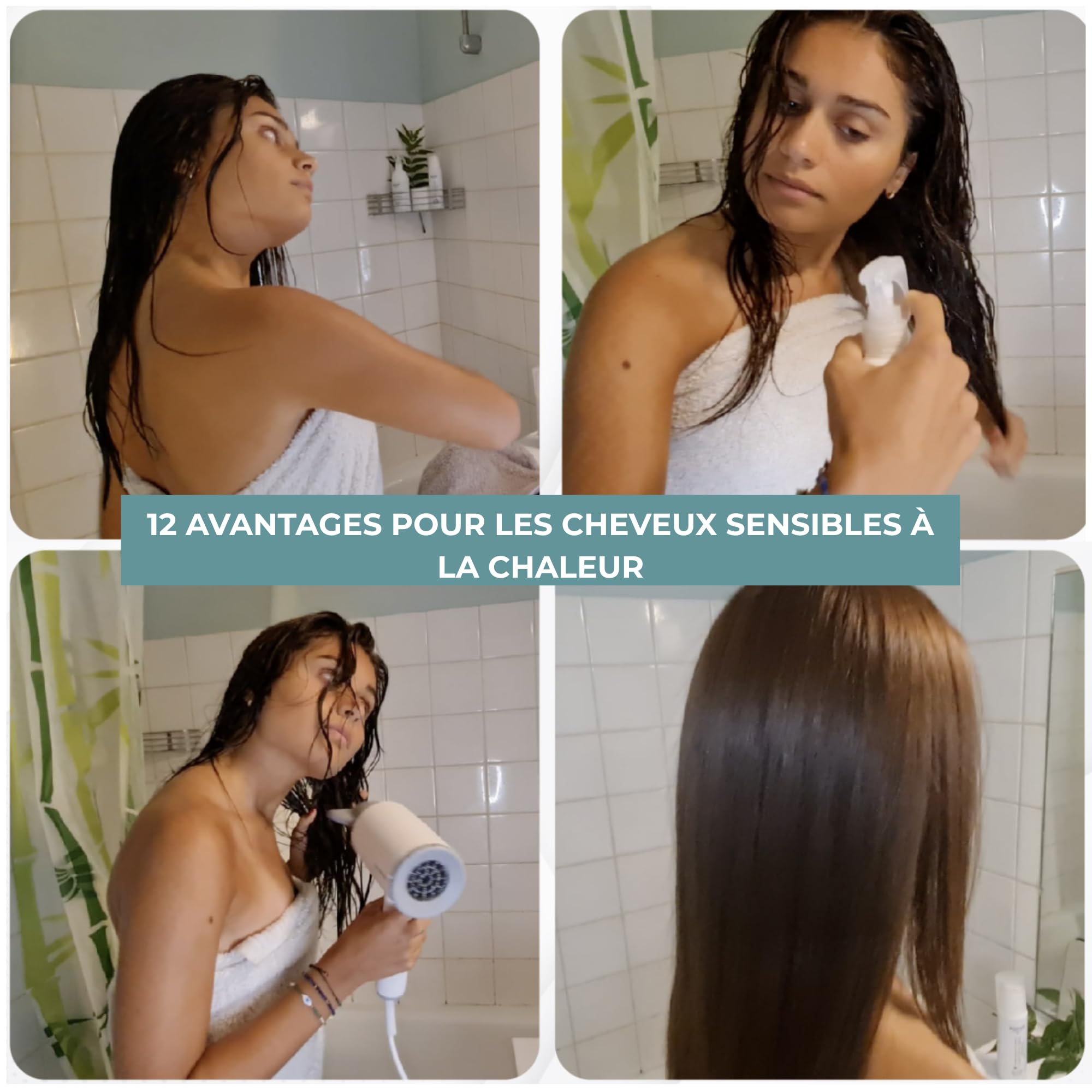PUVOD Spray Thermo Protecteur Cheveux 300ml – Protection Chaleur 230°C – Réduit 82% Casse – Anti Frisottis Anti Humidité – Protection UV Sans Sulfate Sans Parabène – Soin Sans Rinçage Brushing Expert.