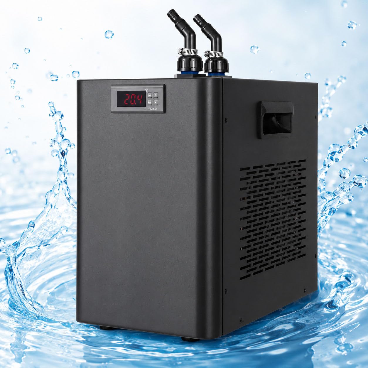 Aquarium Chiller, Wasserkühlmaschine, Hydrokultur-Kühlsystem, Fischtank-Kühler mit verbesserter LED-Anzeige,Eisbad-Kühler für Salzwasser-Süßwasser-Axolotl-Korallenquallen 300L/79gal