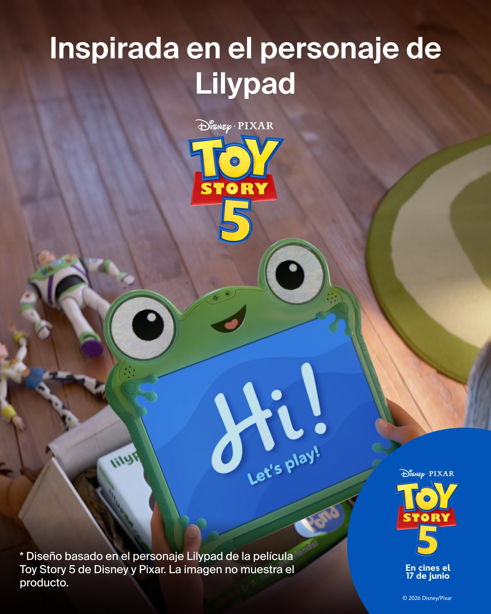 Belkin Disney y Pixar Toy Story 5 Funda Inspirada en Lilypad, Funda iPad A16 11.ª Gen 2025 11" y 10. ª Gen 2022 10,9" No Tóxica, Antigolpes con Asa y Soporte, Carcasa Protectora Trasera Resistente
