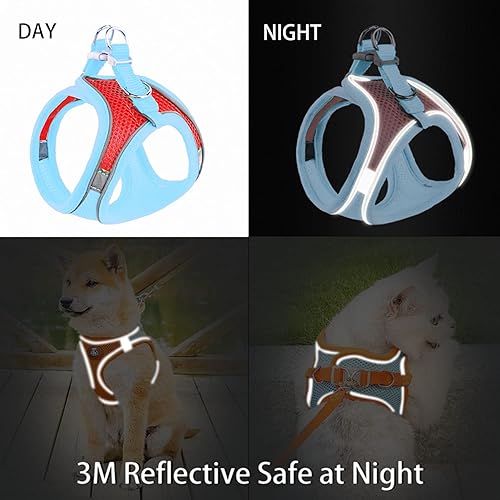 Miniatura 4 de LMOBXEVL Arnés para perros pequeños, arnés para cachorros y correa para caminar a prueba de escape, cómodo arnés de malla de aire para perros con