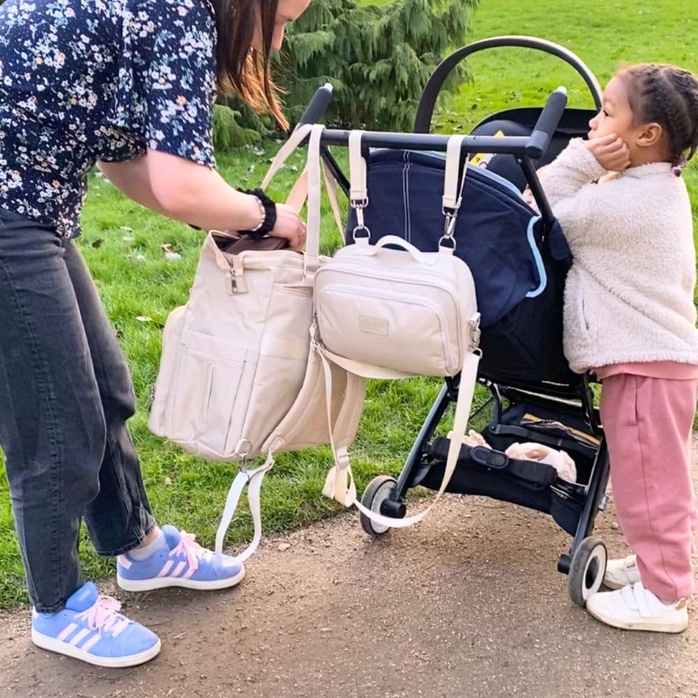 Trio Maternité – Sac à Langer Loulou XL + Sac Maternité Merveille + Sac Poussette Boubou – Ensemble Naissance Bébé Grande Capacité (Brun)