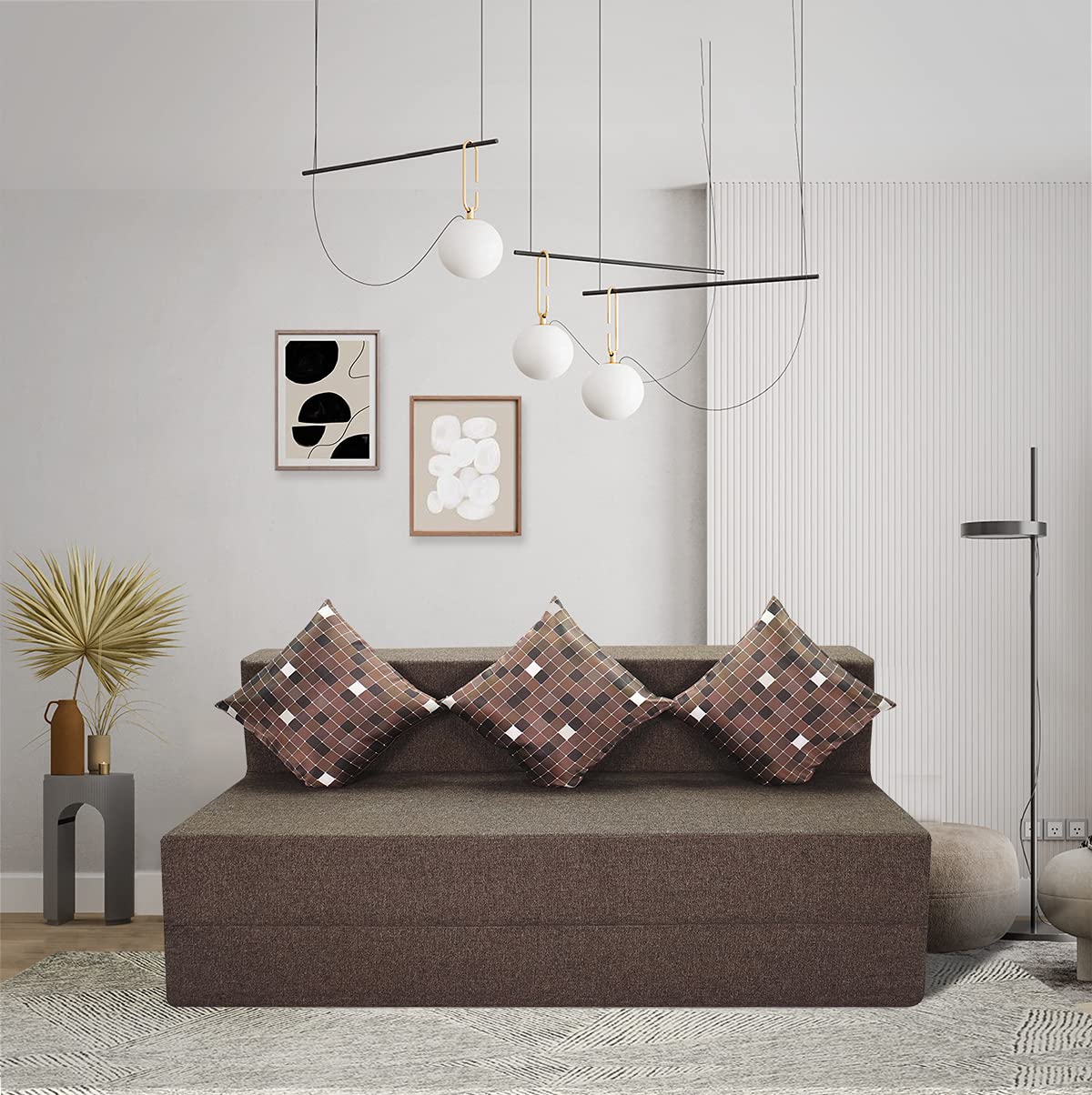 Seventh Heaven 6X5 Jute Fabric Seater Sofa Cum Bed With 3 Cushions (6X5, 3-Person Sofa) (Brown) (B09D9F7R9X) Amazon Price History, Amazon Price Tracker