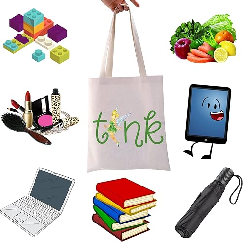 Miniatura 3 de WCGXKO TinkerBell Regalo de Peter Pan Regalo de Mickey Regalo Vacaciones Tink Bolsa de maquillaje Bolsa de maquillaje, Bolso Tinker Bell, Cremallera