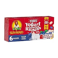 Sun-Maid Blueberry & Vanilla Yogurt Coated Raisins - (6 Pack) 0.75 oz Snack-Size Box - Yogurt Covered Dried Fruit for Lunches and Back to School Snacks