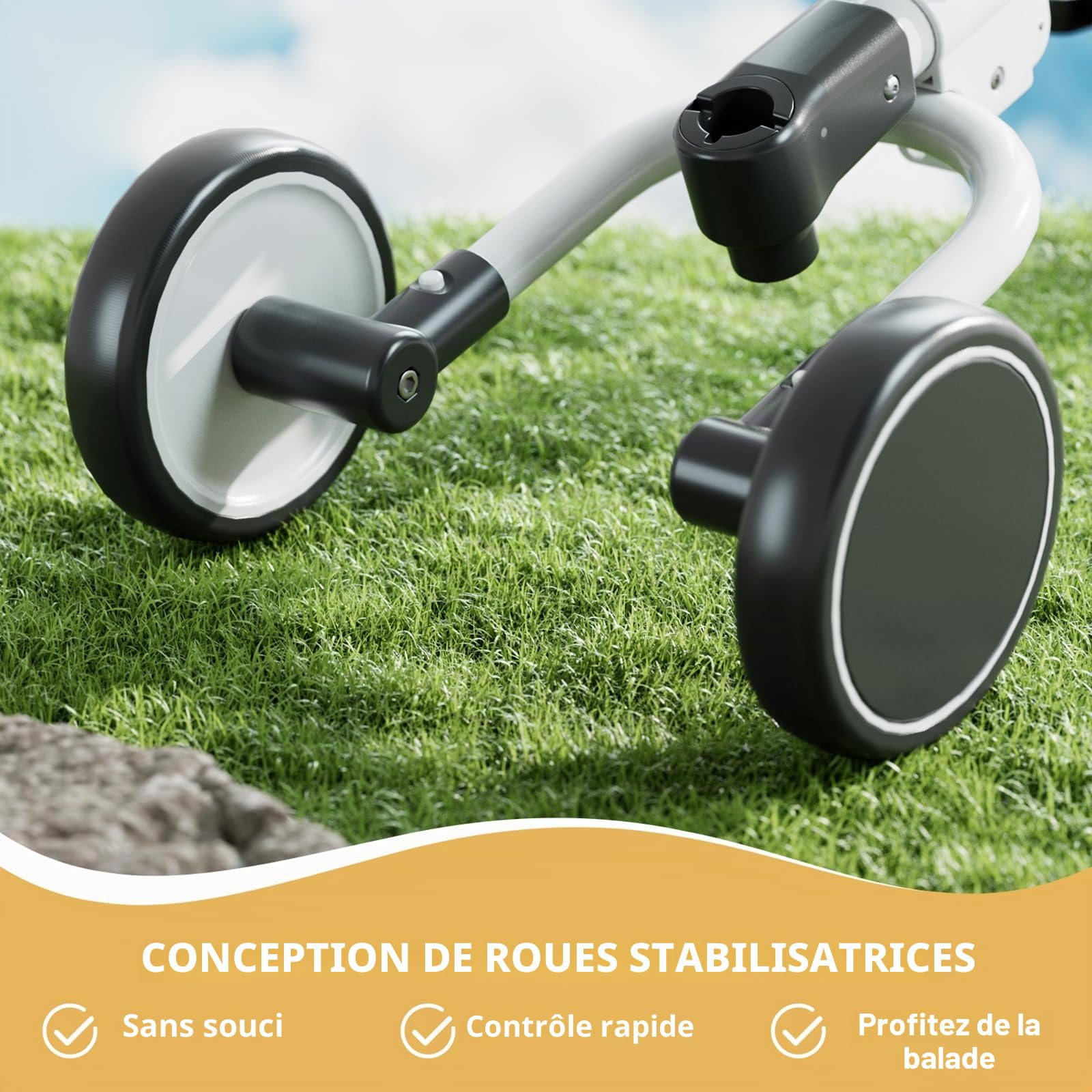 XJD Tricycle 5 en 1 pour tout-petits à partir de 1, 2, 3 ans, avec poignée de poussée réglable, siège réglable et pédales amovibles, cadeau d'anniversaire pour garçons et filles (blanc)