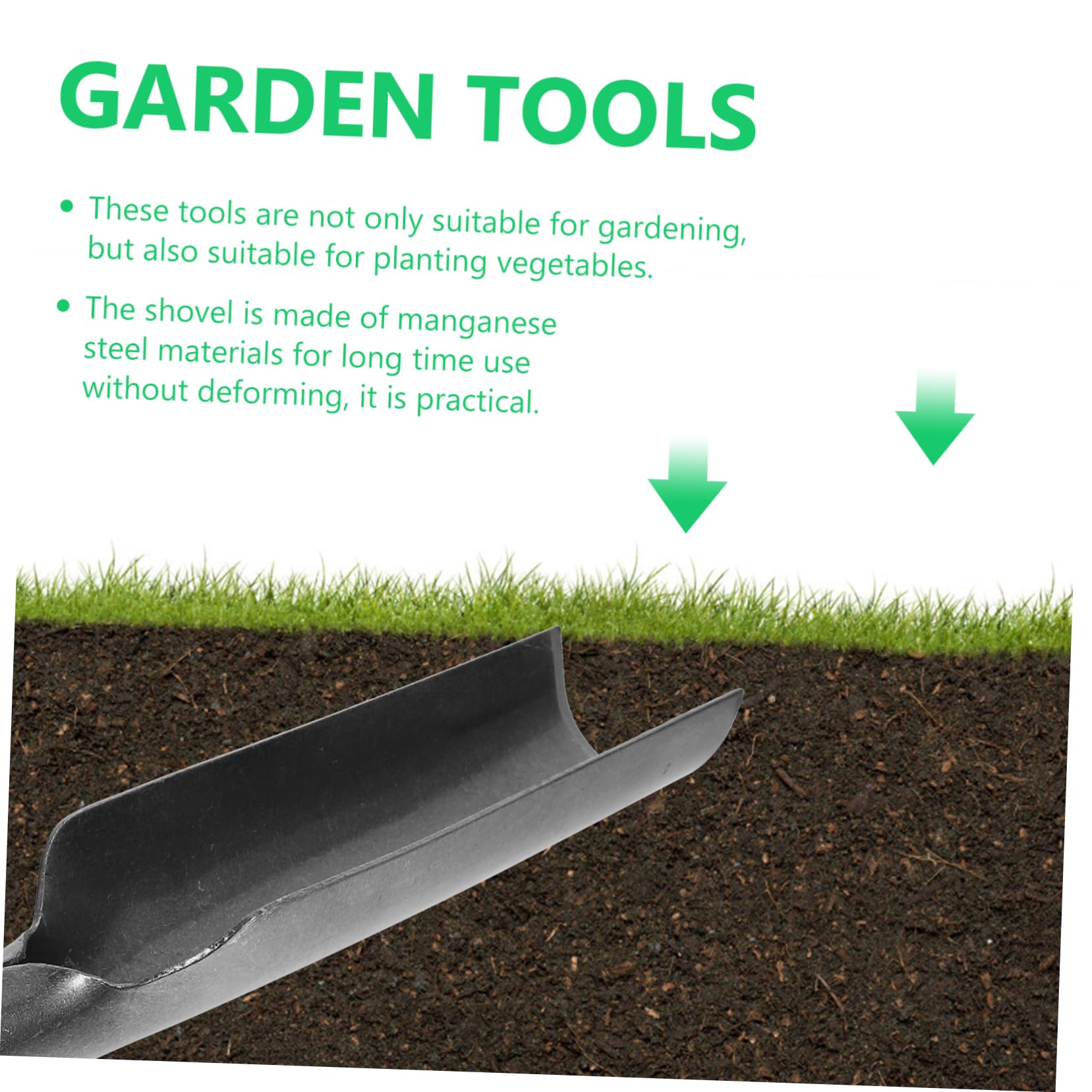 Kisangel Pala da Giardino Manico Spessa in Acciaio al Manganese Strumento Multifunzionale per Trapianto e Diserbo Facile da Trasportare
