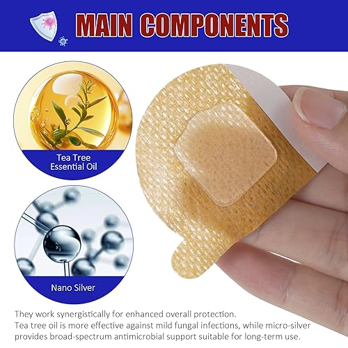 Vista 3 de Parches de uñas fúngicas para uñas de los pies, (32 piezas) tratamiento de hongos en las uñas de los pies, extra fuerte para cuidado de uñas durante