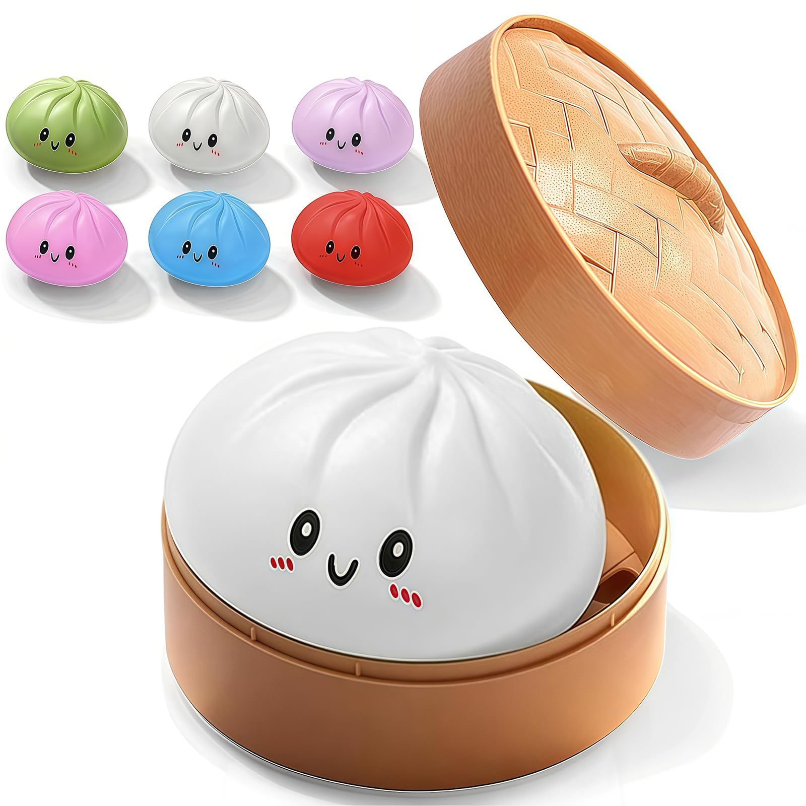 Dumpling Squishies Sensory Stress Ball, Bun Giant Dumpling Stress Ball - Jumbo Anxiety Relief, Soft Squeeze Decompression Dough for Sensory Play White — image 1