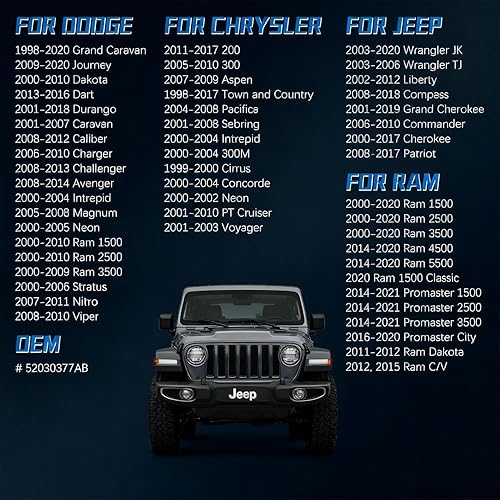 Miniatura 2 de 52030377ABTapa de combustible de gasolina para Dodge Ram 150025003500, Charger, Challenger, Durango, Chrysler 200 300, Town & Country, Jeep Wrangler