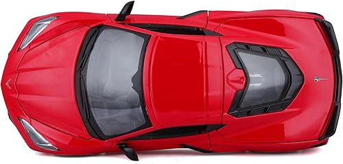 Miniatura 10 de Maisto Chevrolet Corvette Stingray C8 Gris oscuro metálico con rayas de carreras 1/18 Modelo de coche fundido a troquel 2020