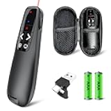 Presentation Clicker with Case Storage: Wireless Presenter Remote: Red Laser Pointer Computer Clickers, USB C PowerPoint PPT Clicker for Mac Laptop, Slideshow Google Slide Advancer