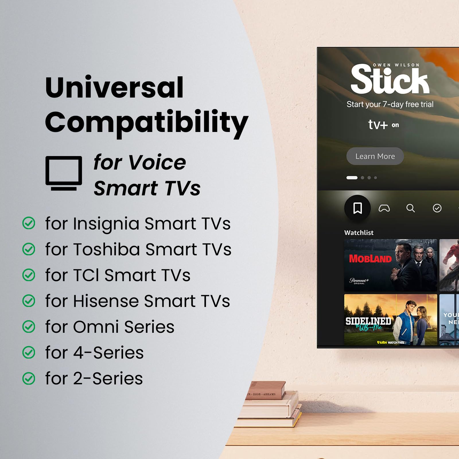 IDGPUW Replacement Remote for Insignia Toshiba Amazon Fire Smart TV, with Voice Control in use