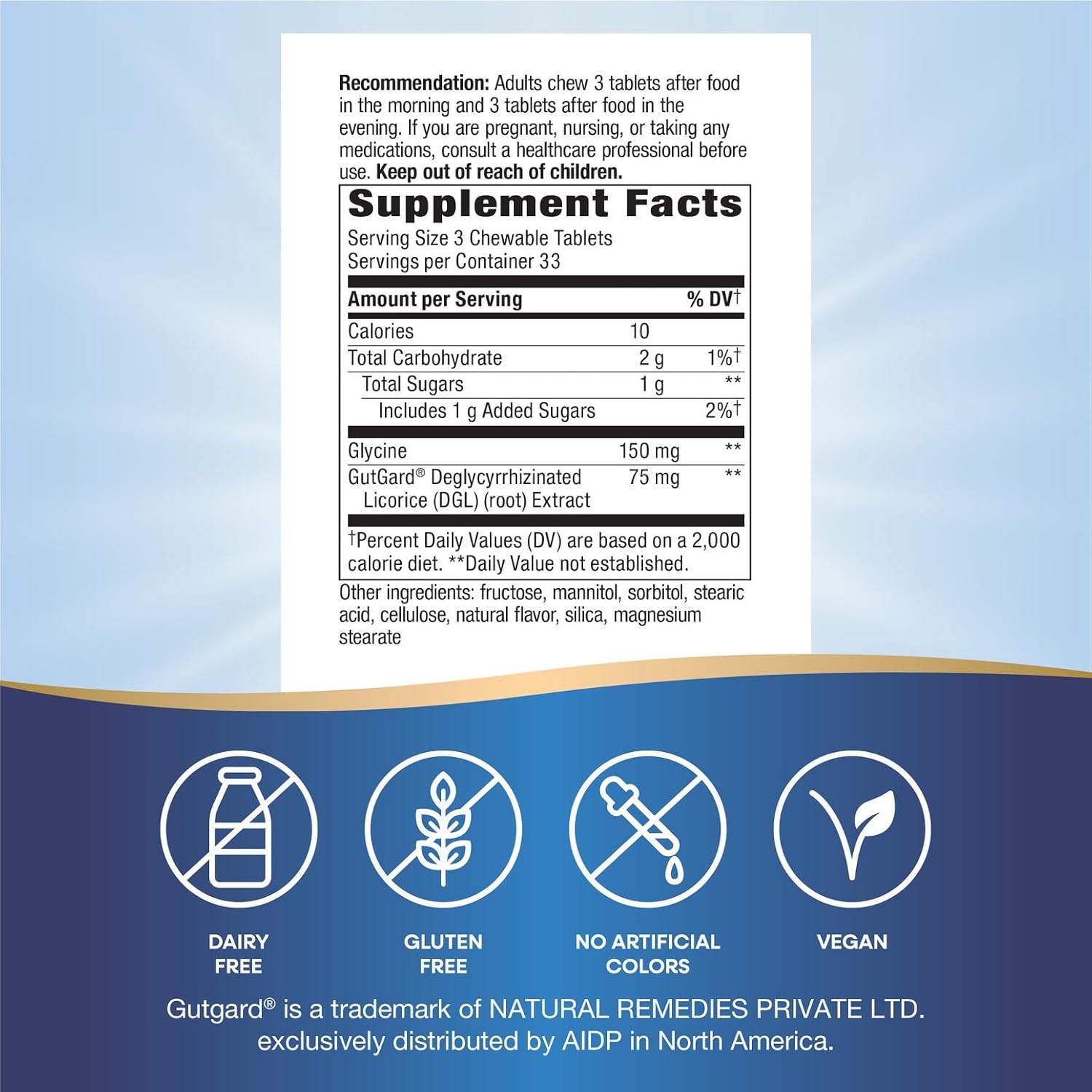 Nature's Way DGL Chewable Tablets, Soothing Digestive Relief*, For Occasional Stomach Upset*, Deglycyrrhizinated Licorice Extract, Gluten Free, Licorice Flavored, 100 Tablets (Packaging May Vary) - Image 2