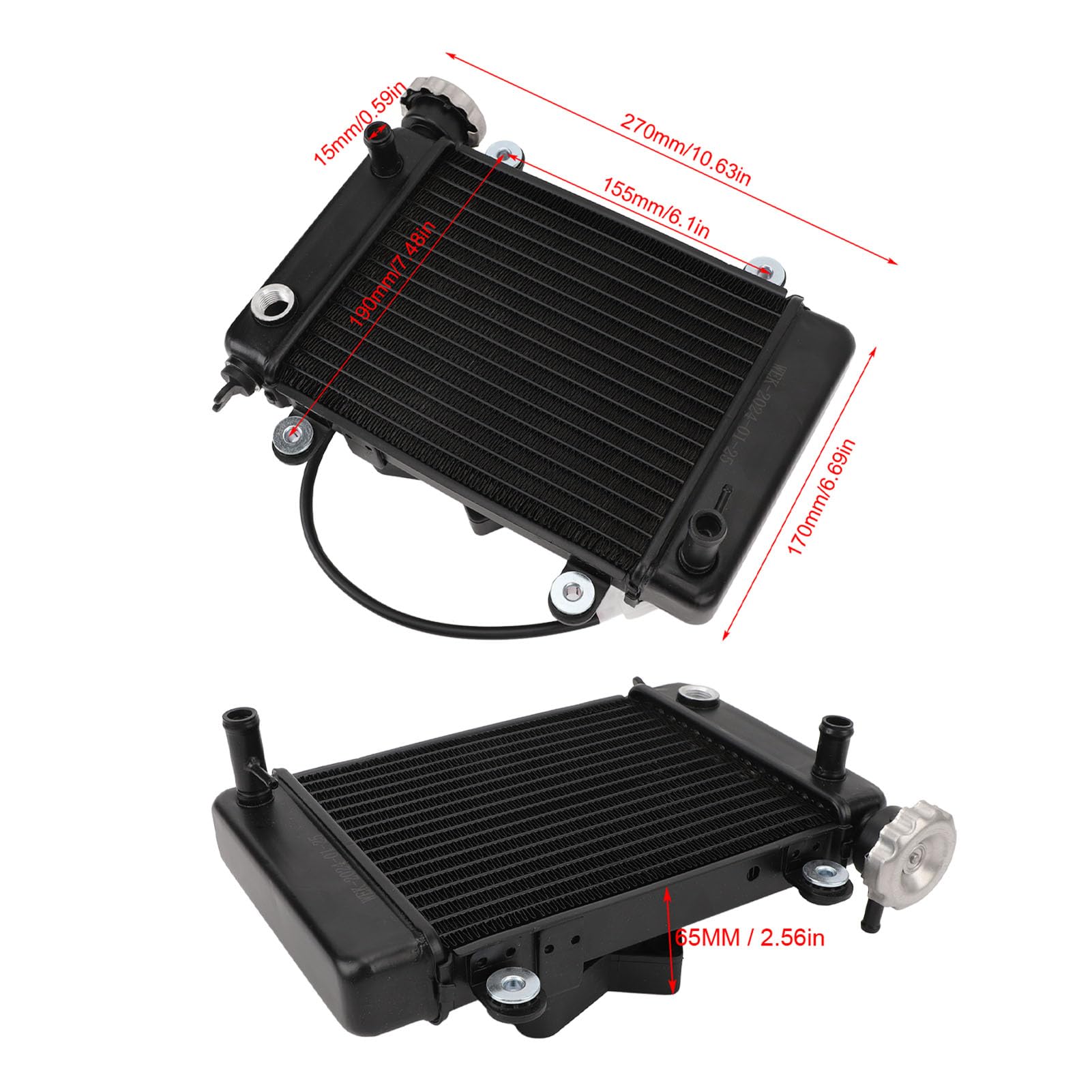Enfriador de Radiador Refrigerado por Agua, Ventilador de Radiador, Construcción Robusta para Pit Quad Dirt Bike ATV de