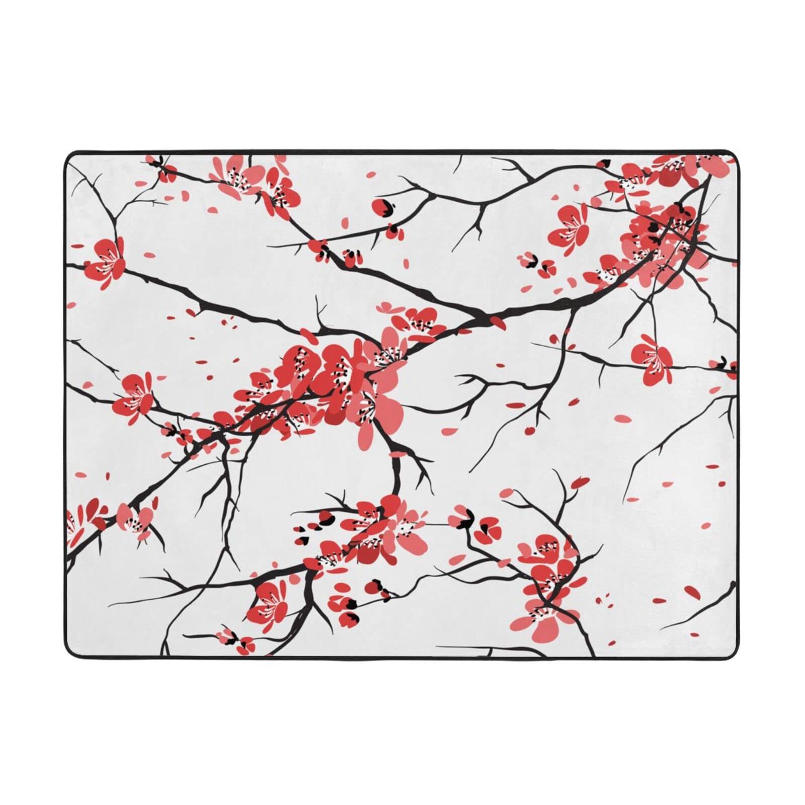 Tapis fleurs de cerisier en flanelle pour une chambre cosy et un salon zen