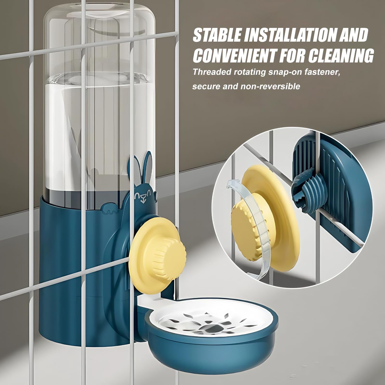 Cage suspendu avec fontaine pour animaux de compagnie : Fontaine suspendue pour cochons d'Inde, distributeur automatique de nourriture pour chats, lapins, chiens et cochons d'Inde