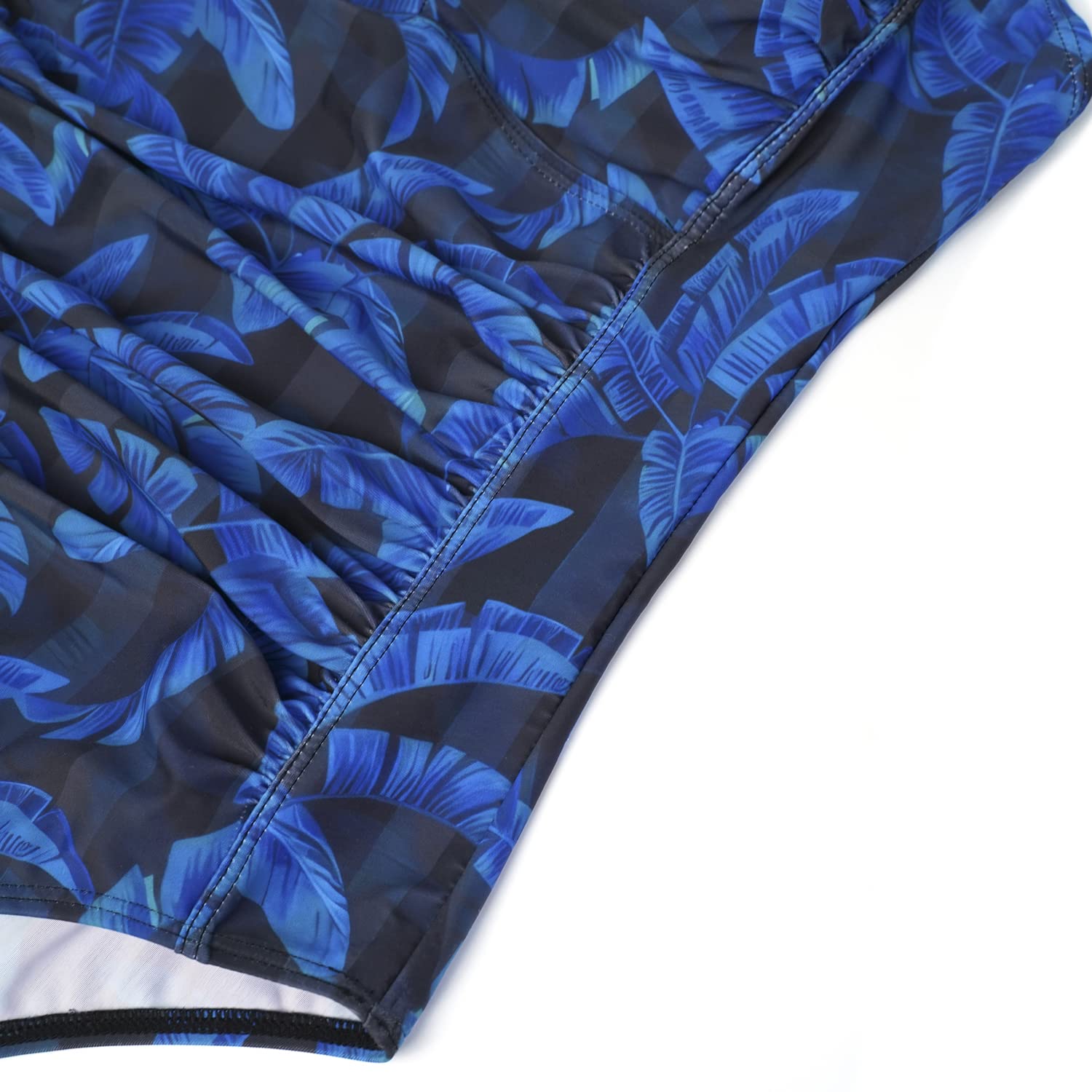 Damen Einteilige Badeanzug Monokini Verstellbarer Schultergurt Badeanzüge Falten Bademode Schwimmanzug