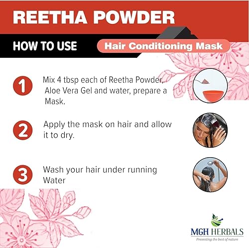 Miniatura 5 de Reetha Powder, Kunkudukai en polvo, Aritha, Ritha, Soapnut (7.05 oz), para el crecimiento del cabello, lavado del cabello, tratamiento del cuero
