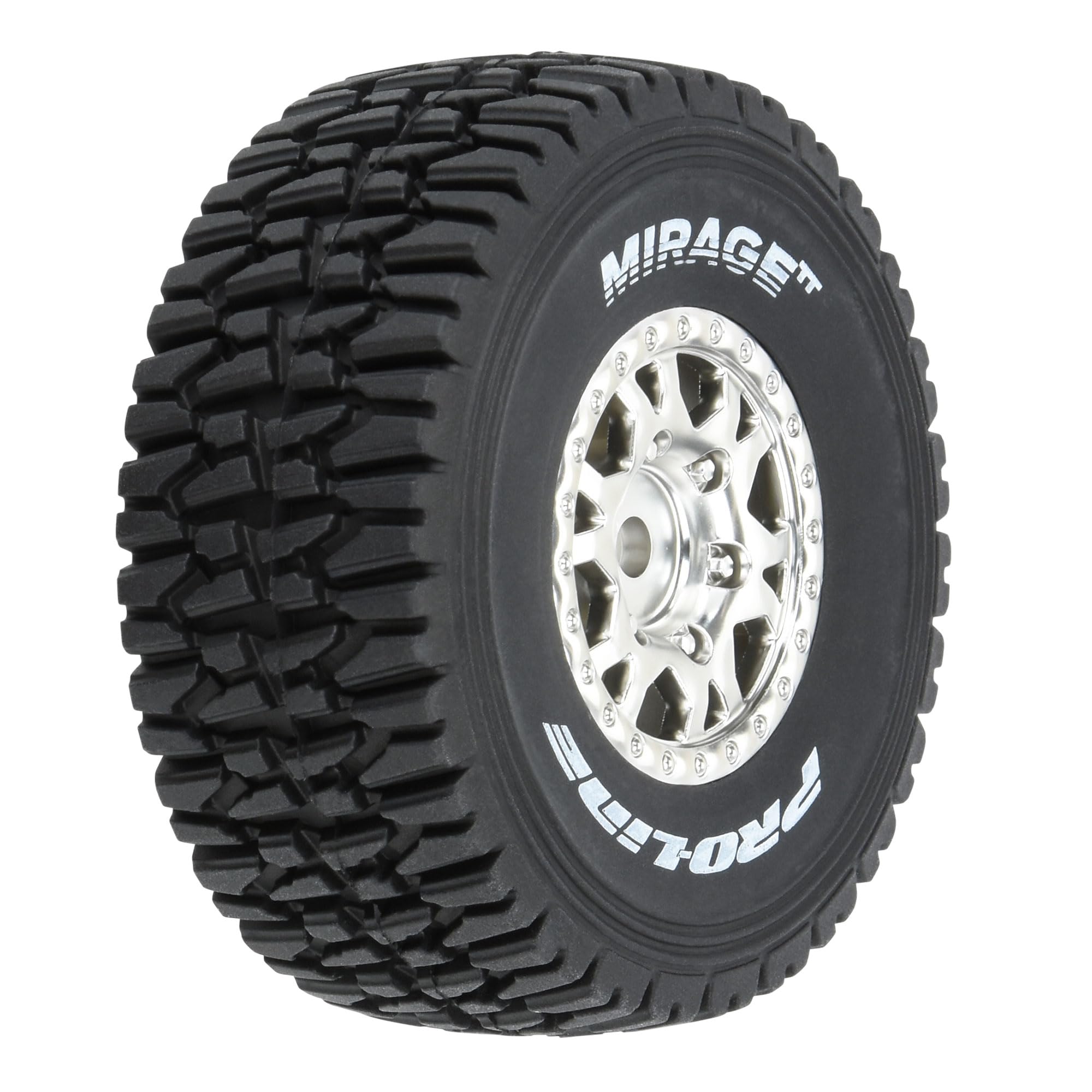 Pro-Line Racing Mirage TT F/R Tires Mounted 12mm Hex Satin Silver Impulse 4 for Arrma Mojave Grom PRO1025310