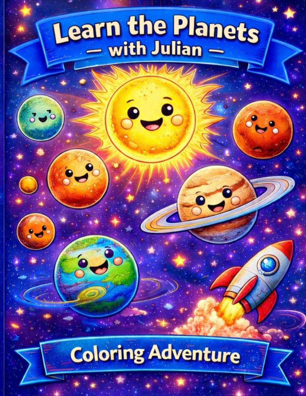 Learn the Planets with Julian - Coloring Adventures (Julian Explores Space Series)