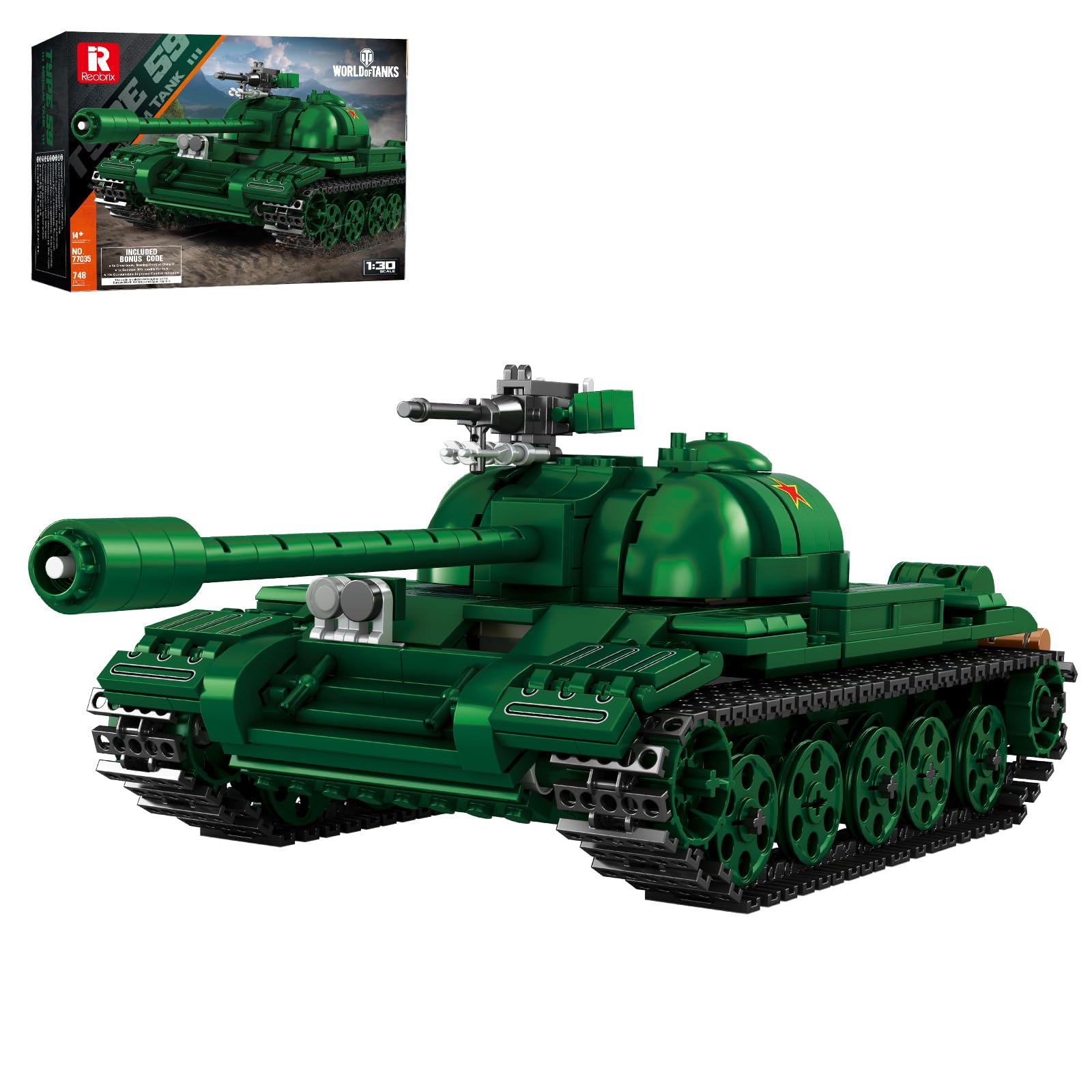 Reobrix TYPE-59 Tank Construction Kit 77035, 1:30 Scale Military