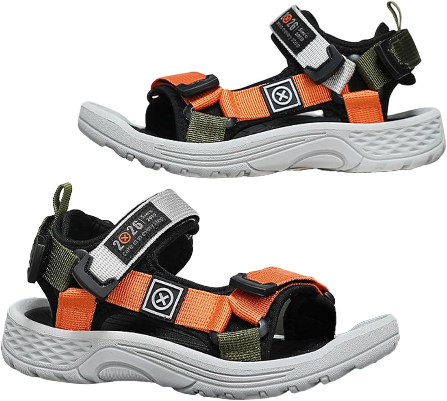 IWIHMIV Boys Open Toe Adjustable Back Strap Sports Sandals Lightweight Soft Soled Non Slip Athletic Sandals for Girls