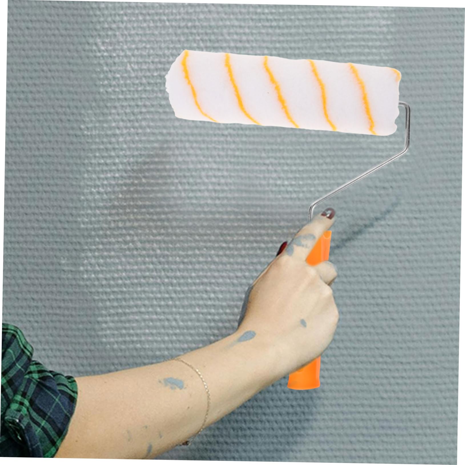 NUOBESTY Rullo per Pitturare Muri con Asta Telescopica, Impugnatura Ergonomica in Plastica e Acciaio Inox, per Pittura Domestica Precisa