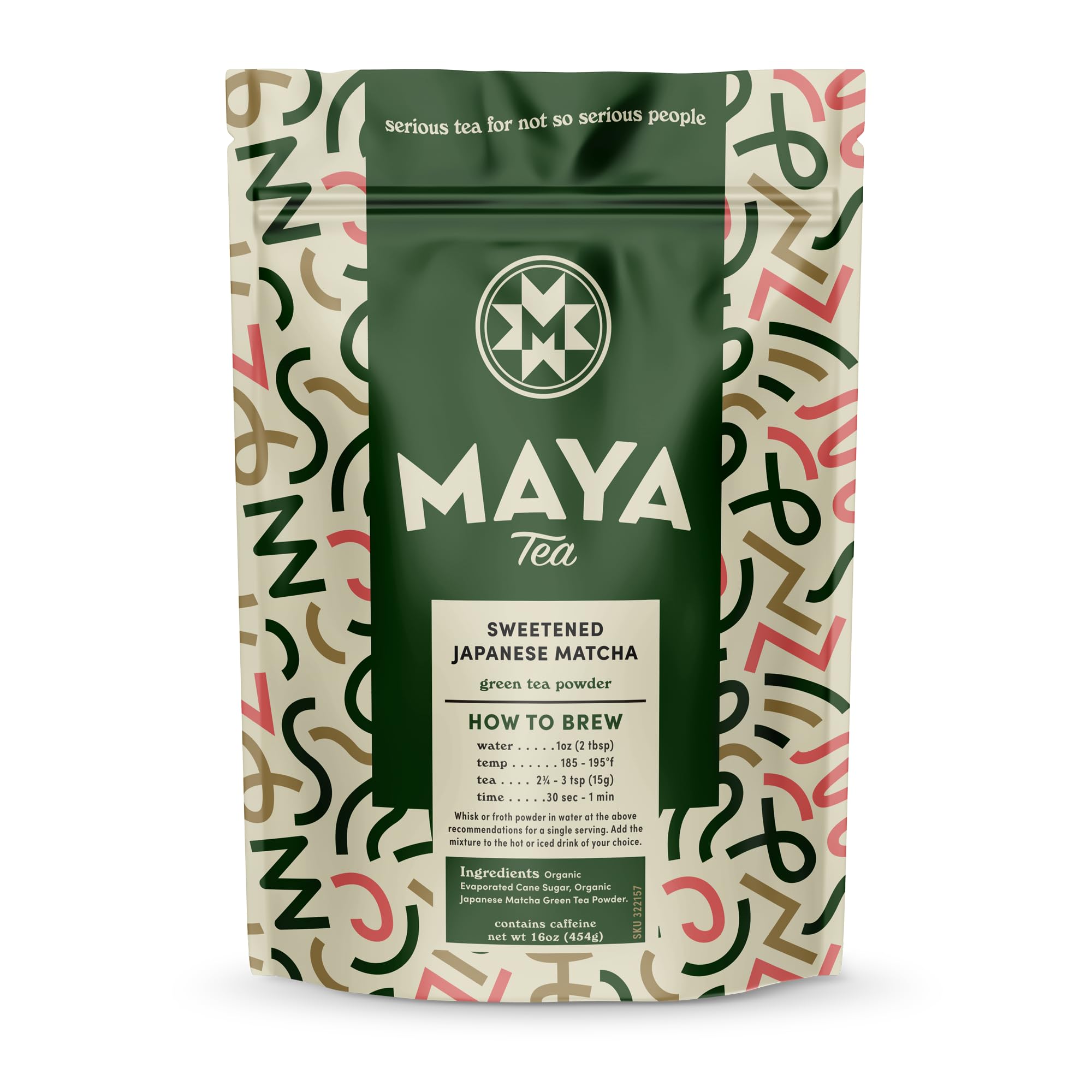 Maya Tea Sweetened Japanese Matcha, Culinary Grade, Green Tea Powder, Naturally Caffeinated, 16 Ounce (Pack of 1)