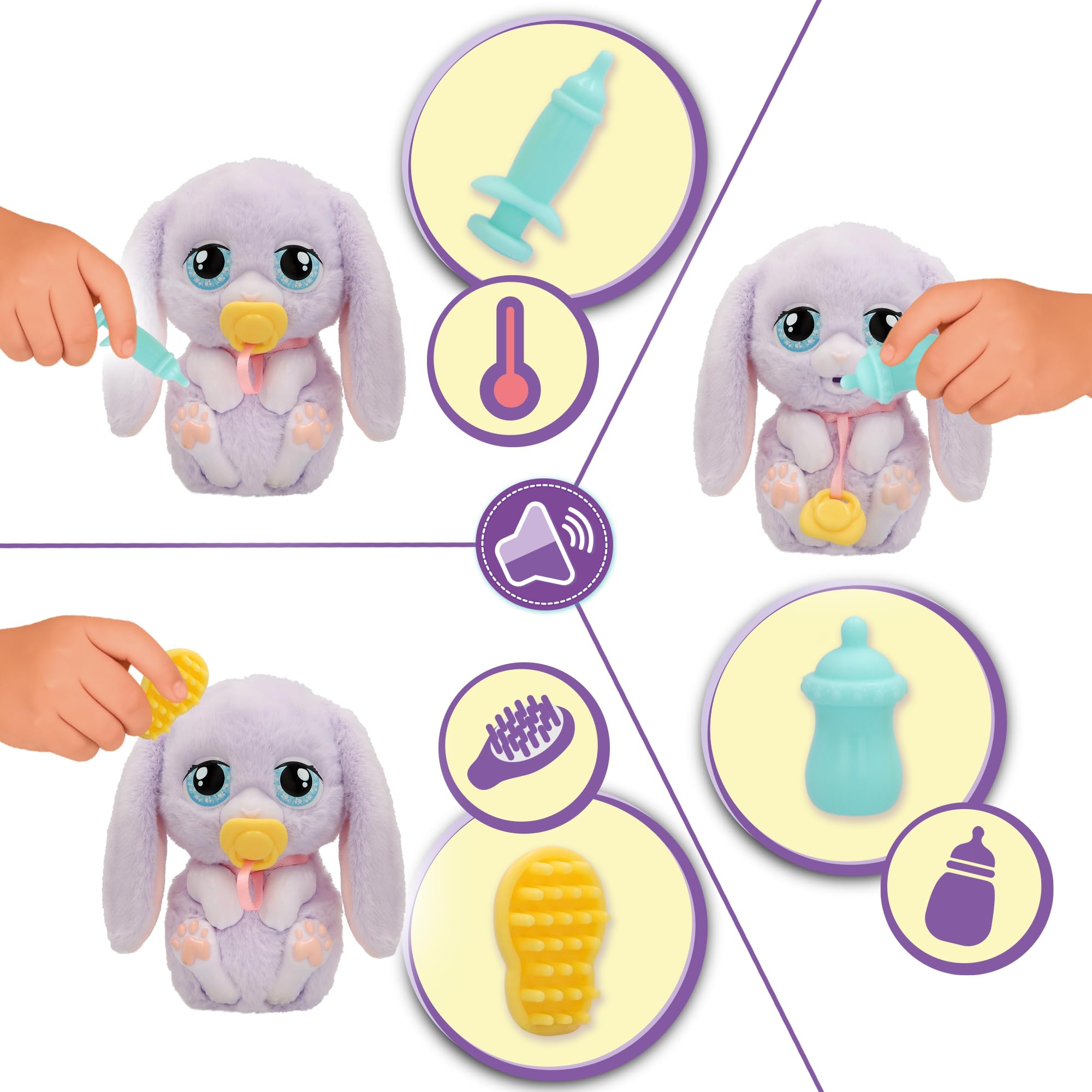 Baby Paws Just Born Conejito Mascotas INTERACTIVAS Mascota con Un Transportín Electrónico con Muchas Funciones A Partir de 3 Años - 4