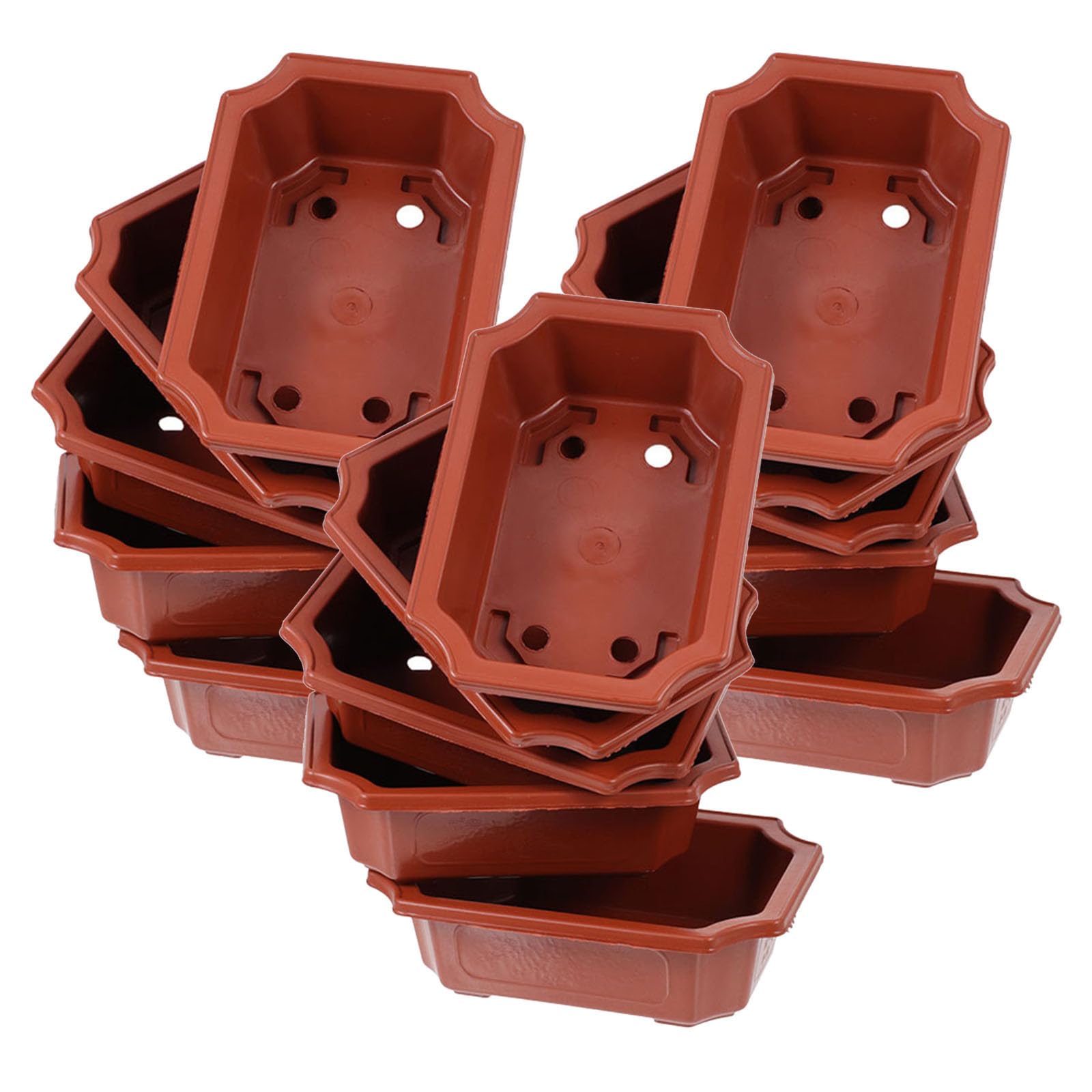 Pot rectangulaire plastique rouge Kichvoe résistant aux chocs style vintage