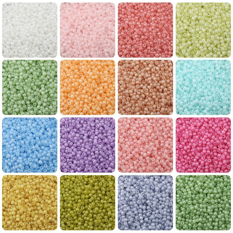 2000/4500 szt. 4 mm błękitne szklane koraliki z nasionami do produkcji biżuterii, koraliki ryżowe, mini koraliki do bransoletki, koraliki perłowe