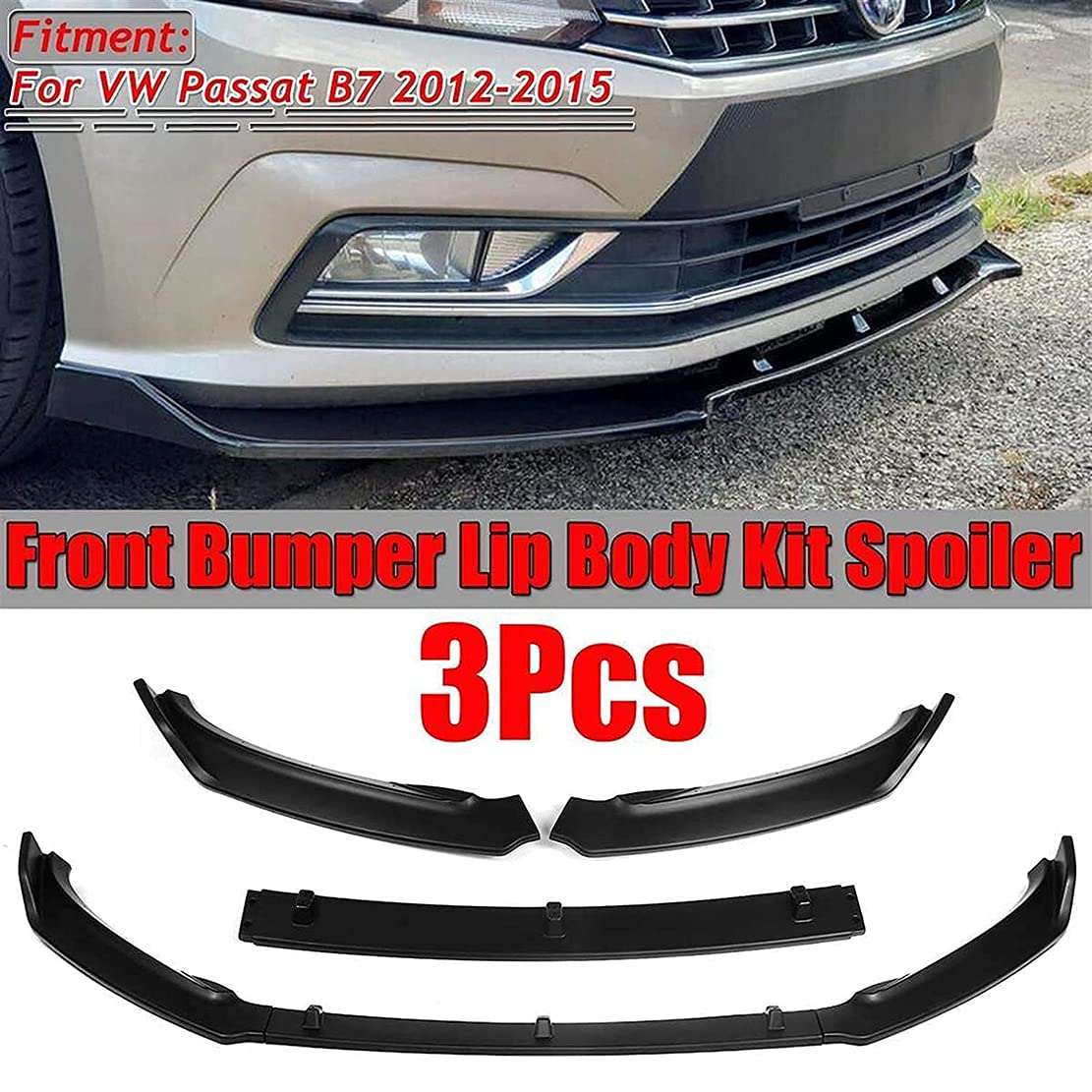 do Vw Passat B7 2012-2014 2015, przednie przednie klapy podbródek ABS antykolizyjny rozdzielacz dyfuzor osłona fartuch ochrona dekoracyjna