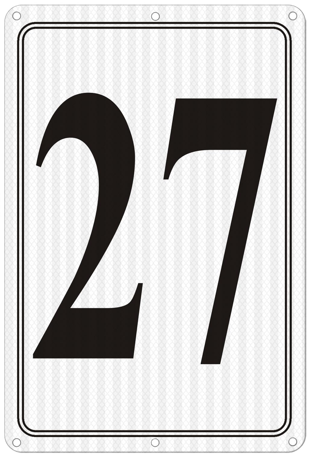 i-CowFun Premium Reflective Metal Number Signs 27 - Aluminum 12" X 8" Parking Spot Numbered Signs Outdoor, Large, Floor, Dock, Court, Aisle, Field, No Fade, Weather-Resistant — image 1