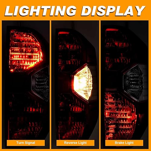 Miniatura 5 de Nakuuly Luz trasera compatible con Toyota Tundra 2014-2021 Pickup Luz trasera derecha del lado del pasajero Conjunto de lámpara de freno trasera sin