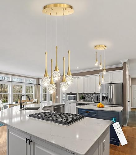 Miniatura 39 de 16 Luces Moderna Lámpara de Techo de Cristal con Diseño Glam para Techos Altos, Lámpara Colgante LED Regulable para Escalera, Vestíbulo, Entrada,