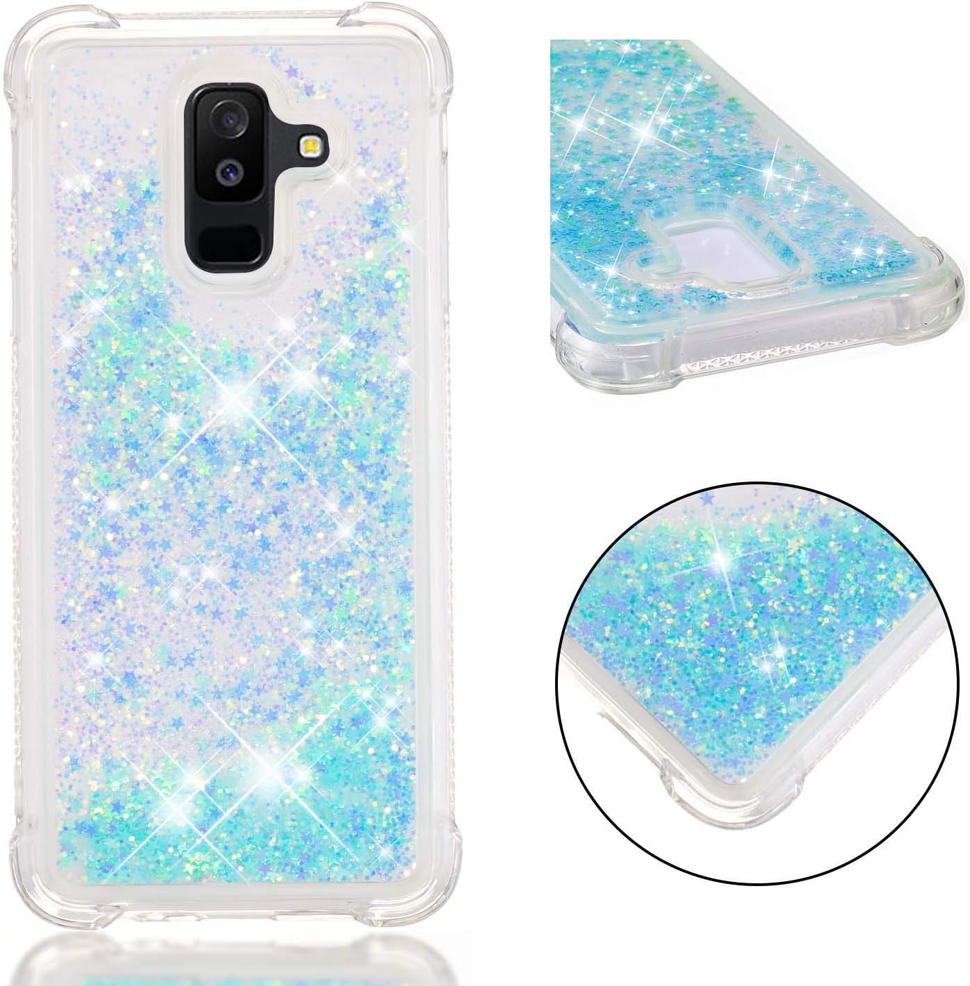 Galaxy A6 Plus 2018 Case Gel Glitter, Galaxy A6 Plus Glitter Liquid Cover, 3D Bling Glitter Sparkle Flowing Liquid Quicksand TPU Silicone Protective Defender Cover for Samsung Galaxy A6 Plus 2018