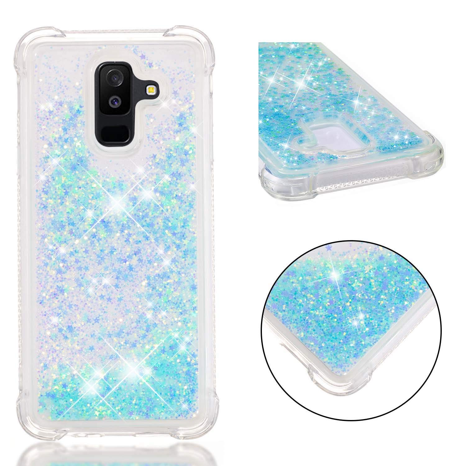 Galaxy A6 Plus 2018 Case Gel Glitter, Galaxy A6 Plus Glitter Liquid Cover, 3D Bling Glitter Sparkle Flowing Liquid Quicksand TPU Silicone Protective Defender Cover for Samsung Galaxy A6 Plus 2018