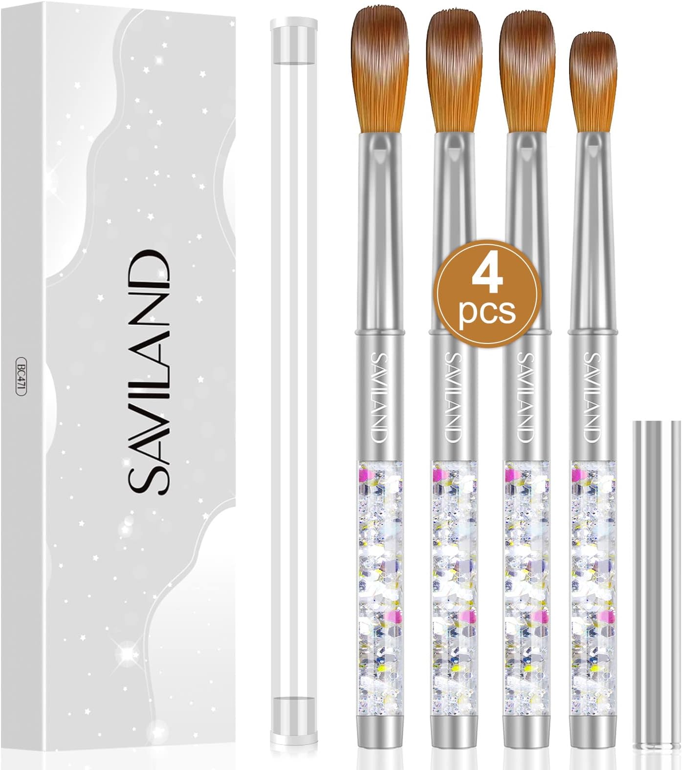 Yosly Acrylic Nail Brush and Cuticle Pusher, 100 Kolinsky