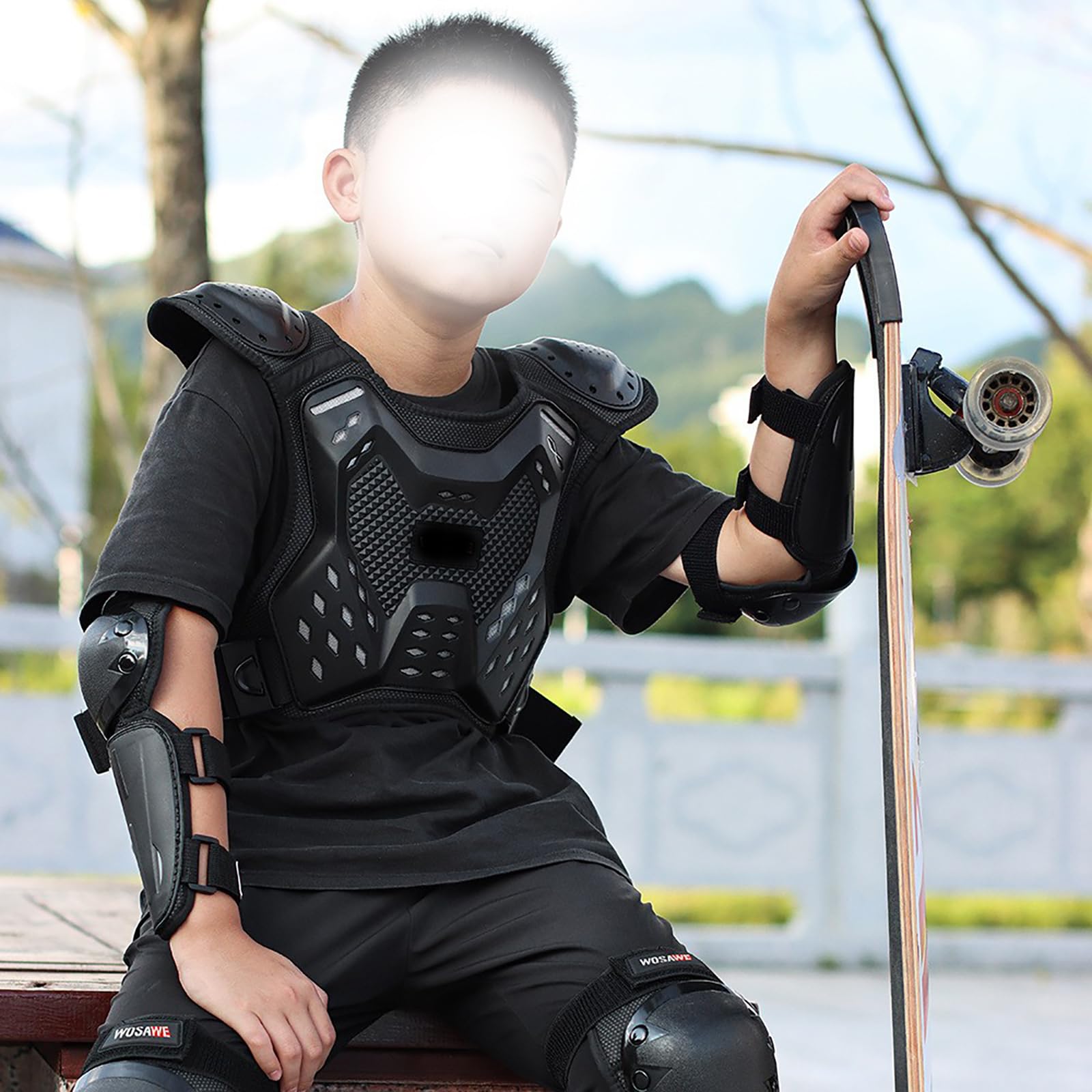 Gilet Protettivo Da Moto Ragazzi Con Protezioni Petto, Schiena E Spalle, Armatura Regolabile Per Motocross, Trail Riding, Mountain Bike E Fuoristrada