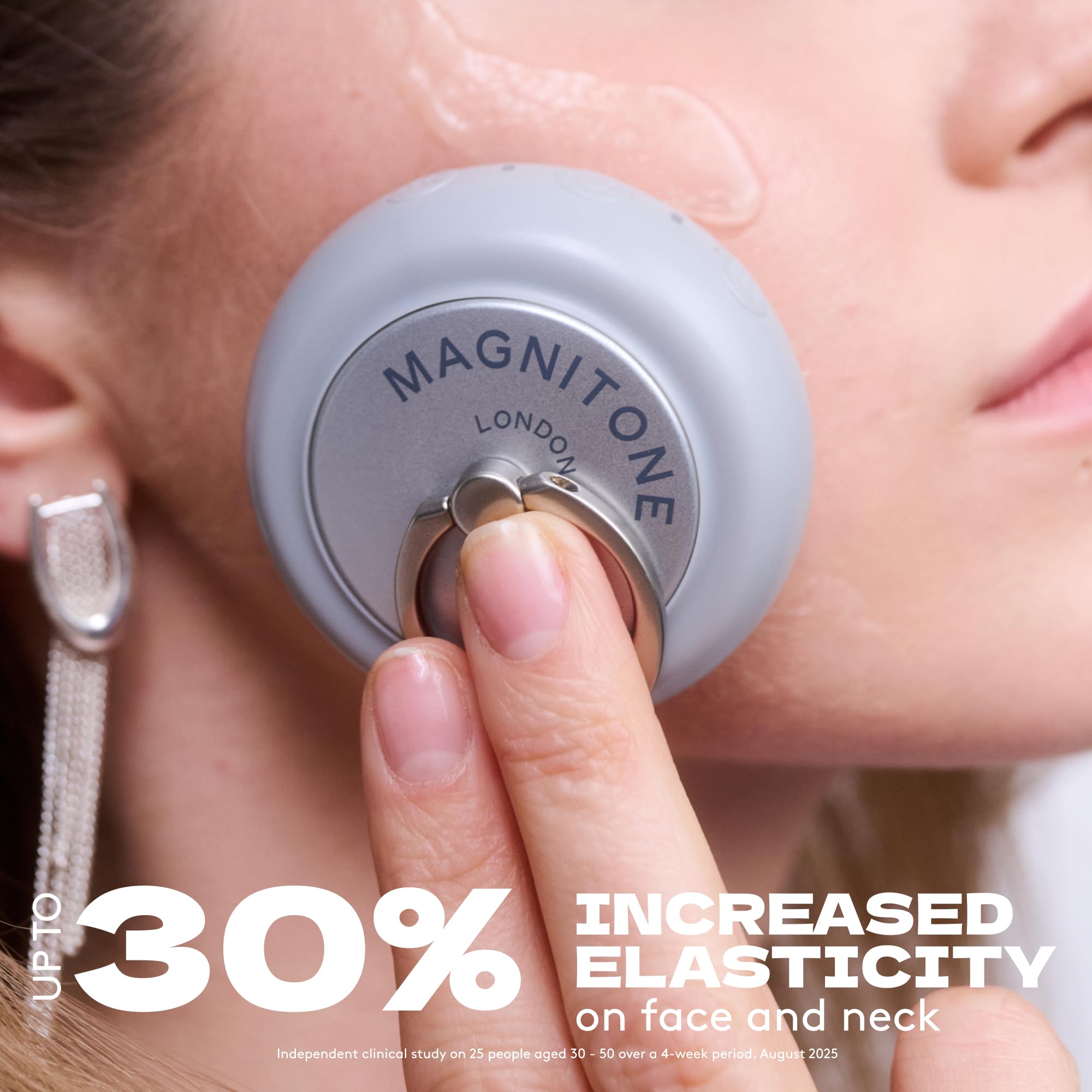 Magnitone Pebble Pro Appareil Tonique Visage Avancé - Microcourant & Luminothérapie LED (Rouge, Bleu, Proche Infrarouge) - Outil de Sculptation, Anti-Rides & Raffermissant