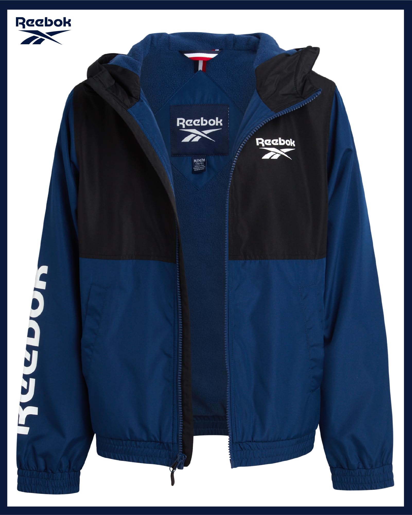 Reebok Jungen B Windbreakr Pol Flc Oberbekleidungsjacken