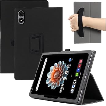 MEMELOKA Case for Alldocube iPlay 70 Mini Pro 8.4 Inch Ultra Thin and Lightweight PU Leather Protective Case with Wrist Strap [Folding Function] Black